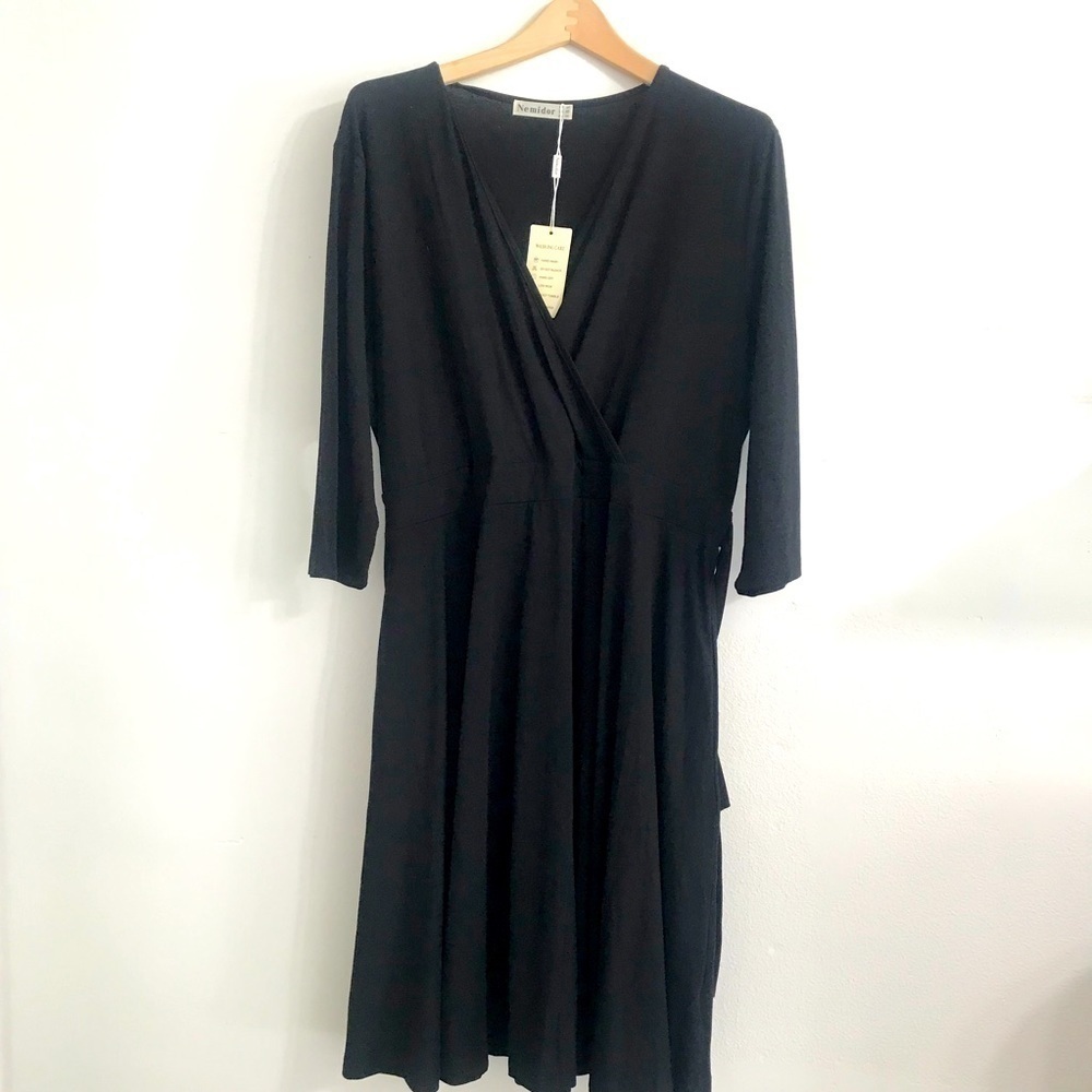 NEMIDOR plus size collection black dress A Sz 20 NWT pinup girl